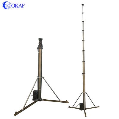 China Apply to mount Aluminum Aluminum Mast Communication Tower Pole Tripod Telescopic Antenna Military Electric Lifting Mast\Camera\Camera Light CCTV 12m 40ft for sale