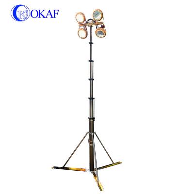 China To Mount Aluminum Military Manual Antenna Pole Winch Tripod Mast Winch Telescopic Lightweight Antenna Tower for sale