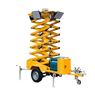 China NIGHT VISION PR08 Diesel Generator Light Tower Mast Construction Site Hydraulic Telescopic CCTV Monitoring Trailer for sale