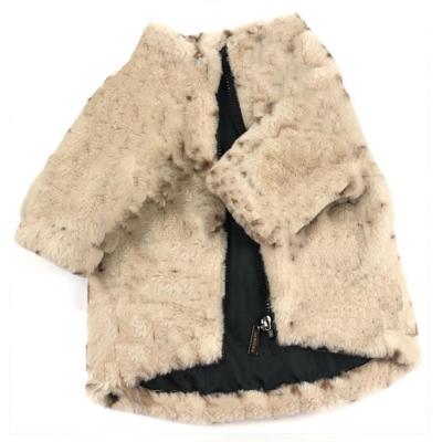 China Viable Logo Popular Winter Luxury Fur Fashion Dog Coat Pets Clothes Pets Coat Pet Apparel Dog Equipment for sale