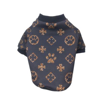 China Stocked spring and autumn fashion brand classic printed luxury dog ​​clothes vest for small dog pet french bulldog for sale