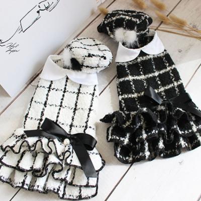 China Luxury Fashion Stocked Elegant Dog Girl Princess Lace Dress Designer Dog Clothes Pet Apparel for sale