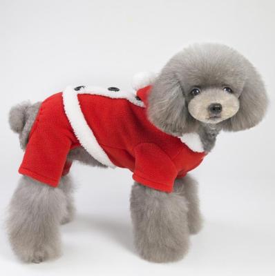 China Viable Santa Dog Cosplay Clothes For Pet Celebrating Christmas Xmas Dog Cat Dress And Costume Apparel for sale