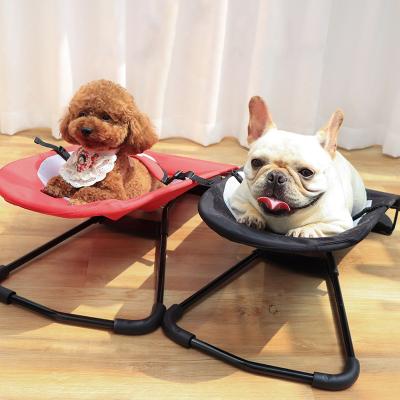 China Stocked Dropshippings Adjustable Portable Folding Elevate Dog Bed Rocking Chair Mesh Breathable Comfortable Rest Cat Rocker for sale