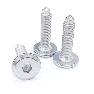 China Hexagon Flat Socket Head Stainless Steel Flat Screw, FIFTEEN Mechanical HEX Socket Screw M6*L PFM Flat Thread Head for sale