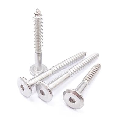 China The high quality stainless steel flat head screws of no. 14XL Custom Corrosion Resistant High Strength Hex Socket HEX SOCKET PFA Chamfered Wood Screws for sale