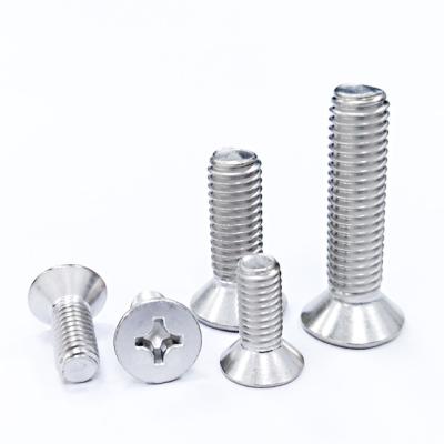 China GB 819 Flat Countersunk Flat Head Screws With Cross Recess Stainless Steel Corrosion Resistant Countersunk Head Machine Screws for sale