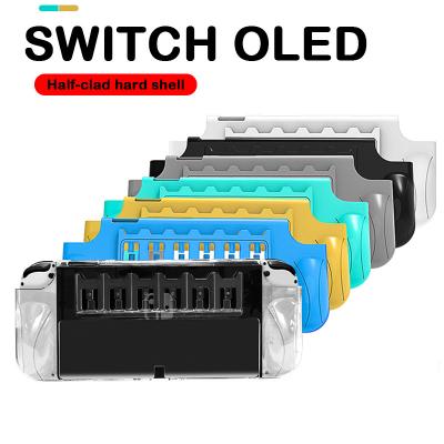 China Transparent OLED Switch Cover Device Dockable Crystal PC Case For Nintendo Switch OLED With 6 Card Slots Ultra Slim Hard Clear Back Cover NS Case Shell for sale