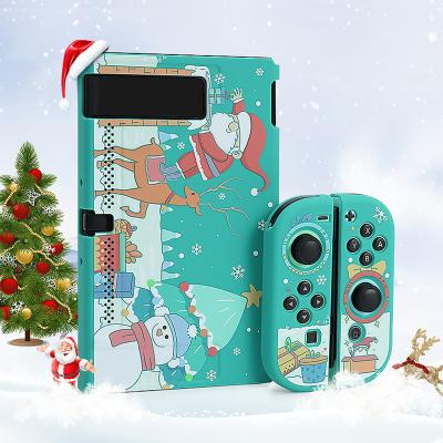 China For Nintend Switch 2021 New Slot Back PC Girp Reindeer Snowman Theme Shell Protective Hard Case Cover For Nintend Switch Console &joycon for sale