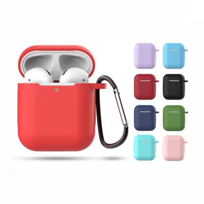 China Simple Soft Silicone Case For Apple Airpods 1/2 Protective Blue Tooth Wireless Earphone Cover Skin For Apple Air Pods Charging Box Bags for sale