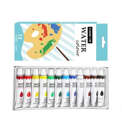 China 12ml Acrylic Paint Tube 12 Colors Set Nox-Toxic Water Based Aluminum Water Color For DIY Drawing for sale