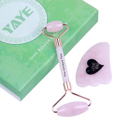 China Face China supplier best price 100% natural rose mounted massager jade face roller for face and body for sale