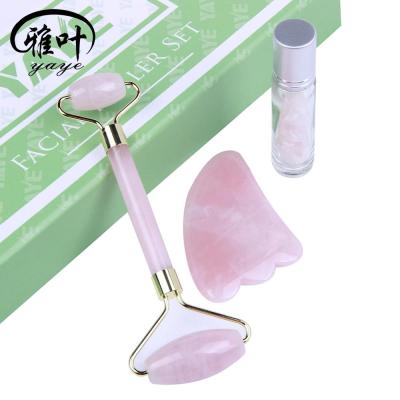 China Wholesale good quality 100%natural face quartz face massager jade anti aging roller with box for sale