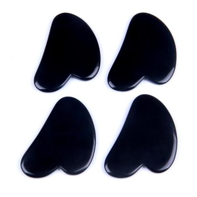 China Face Black Obsidian Beauty GuaSha Board Scraping Massage Stones for sale