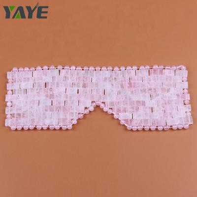 China Eye Relax Crystal Cooling Sleep Rose Quartz Natural Healing Jade Facial Eye Mask for sale