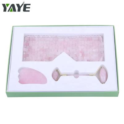 China Facial Roller Gua Sha Scraping Eye Relax Queen Beauty Care Set Jade Facial Roller Natural Gua Sha Scraping Rose Quartz Massage Eye for sale