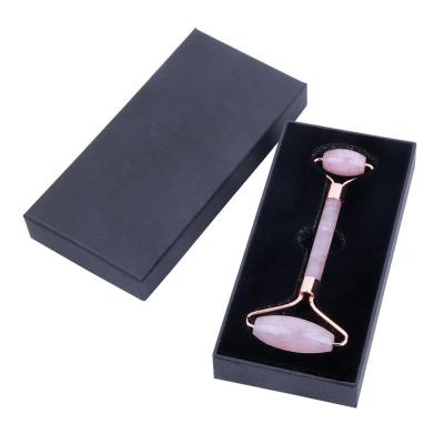 China Price 100% Natural Rose Quartz Jade Massage Roller Double Head Massage Roller China Best Supplier for Body and Face for sale