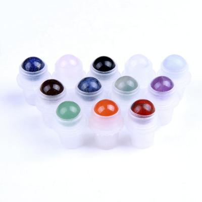 China Wholesale Top Body Gemstone Rollerballs Essential Oil Glass Bottle Rollerballs for sale