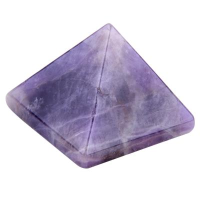 China Europe Factory Price Natural Polished Amethyst Reiki Healing Pyramid For Home Decoration for sale