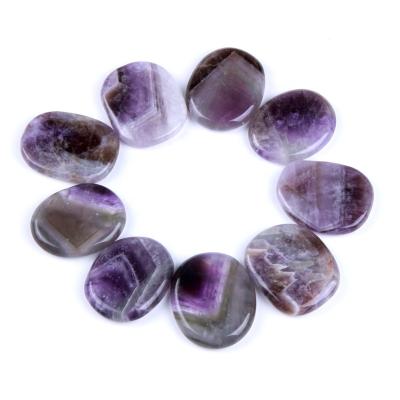 China Europe Factory Price Natural Pocket Stone Amethyst Tumbled Healing Crystal Palm Stone for sale