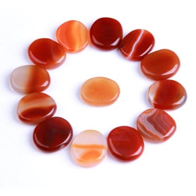 China Europe Pocket Bulk Wholesale Stone Natural Tumbled Carnelian Healing Crystal Palm Stone for sale