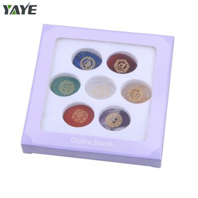 China India Wholesale Gift Set Natural Chakra Stones Gemstones Gemstones Reiki Healing Crystals Palm Stone Chakra Stones for sale