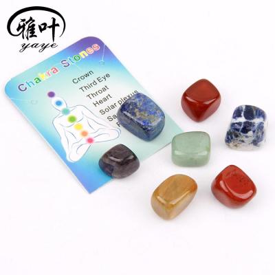 China India Natural Gemstone Tumbled Chakra Stones for Mataphysical Healing for sale