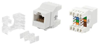 China Category 6 Keystone Jack RJ-45, Unshielded, White for sale