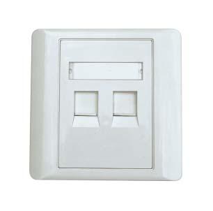 China RJ45 Ethernet Network Face Plate dual port surface mount box with shutter for sale