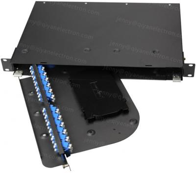 China 1/2/3/4U Rotatable Rack Mount Patch Panel Max 192 Cores Metal material rotate style for sale