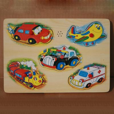 China Cartoon Toy OEM Matched Educational Car Toys 3d Wooden Jigsaw Puzzle for sale