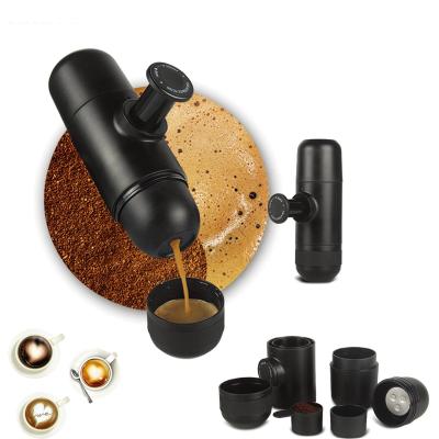 China New Design Hotel Car Ride Camping Boosting Home Office Mini Portable Manual Handheld Pressure Italian Espresso Coffee Maker for sale