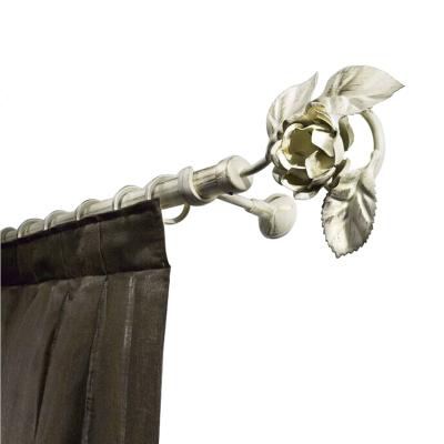 China Antique Modern White Curtain Rod Accessories With Flower Decoration for sale