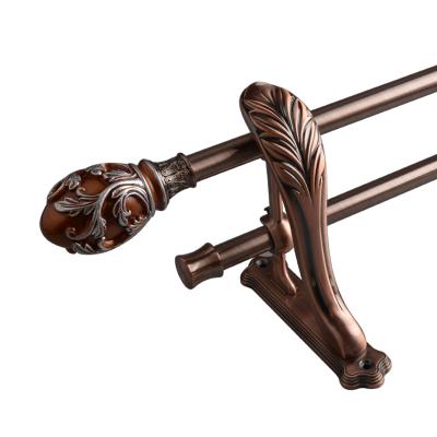 China Traditional Antique Rod Curtain In Drapery Traditional Double Curtain Rod Bracket for sale