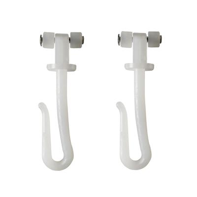 China Traditional Manufacturer High Quality White Plastic Curtain Glider Hooks For Rail Track Runners for sale