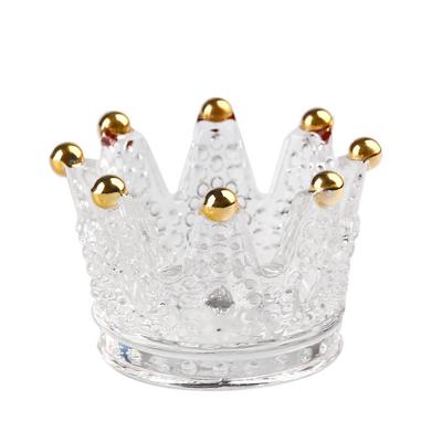 China Crown CLASSIC Glass Ashtray Tea Candle Holder Creative Smoking Home Office Home Decoration Glass Ashtray for sale