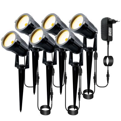 China Garden 6 Pack Outdoor LED Flood Light with 5W Socket Landscape Light with Ground Spike 3000K IP65 Waterproof Warm White for Garden à venda