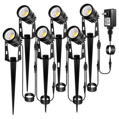 China Warm White Garden LED Low Voltage Landscape Light Kits 12V/24V 3W 6Pack COB Garden Spike Spotlight China Suppliers and Wholesaler Stock en venta