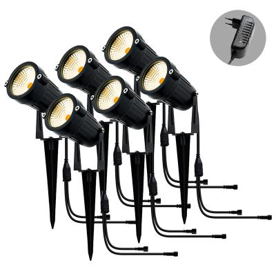 Cina Garden Spike Led Spotlight 12v 24v Landscape Path Light Kits Suppliers In 3W 6Pack Low Voltage COB Garden Spike Spotlight 12V Pathway Tree Uplighter in vendita