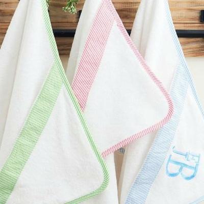 China QUICK DRY cotton seersucker hooded beach towel personalized monogrammed beach towel kids pool towel for sale