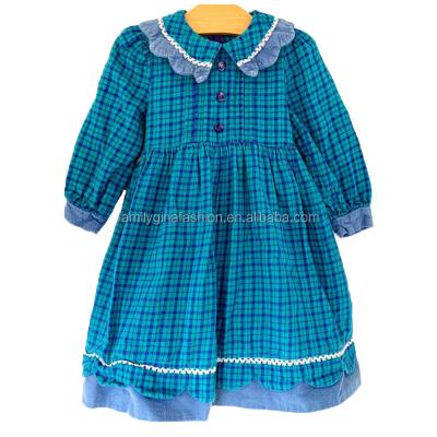 China Wholesale Custom Plaid Dress High Quality Vintage Fashion Girl Plaid Dress for sale