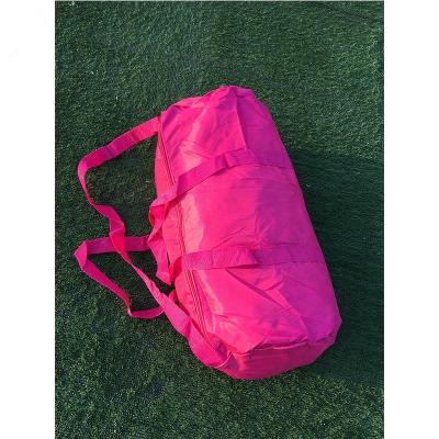 China Wholesale hot sale high quality simple pink polyester duffel bag women plain pink polyester overnight bag for sale