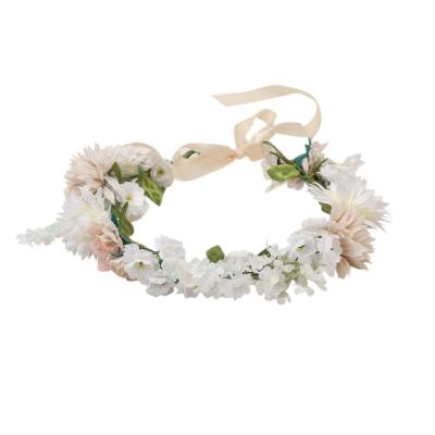 China Fashion OEM factory flower hair accessories valentines pure white mixed baby wedding party bride garland for sale