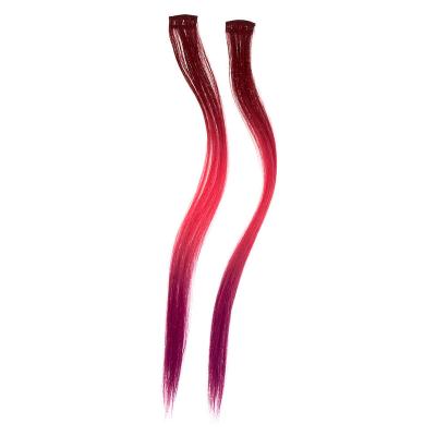 China Sweet High Quality Girls Party Hair Accessories Ombre Faux Hair Extensions - Magenta 2 Pack Wig Hair Clips for sale