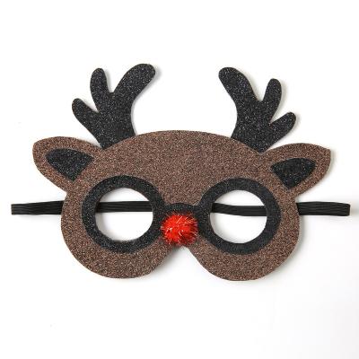 China Lovely Brown Merry Christmas Reindeer Masquerade Mask For Kids Party Christmas Ornaments for sale