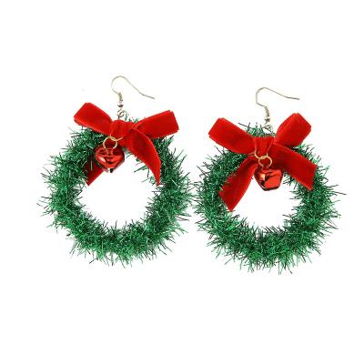 China Fashion cute christmas earring women girls christnas accessories bell bow earring christmas earring for sale