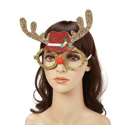 China Adult Funny Glasses Antler Glitter Hat Glass Kids Deer Christmas Accessories Christmas Glass China Supplier for sale