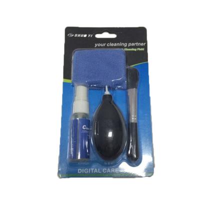 China Customization Accepted 4 in 1 Camera Lens Cleaner Kit Dust Air Blower Cleaner Sweep Clean Cloth for DSLR Digital Camera for sale