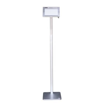 China Silver Newly Security Tablet PC Floor Display Kiosk Advertising Rack Stand Anti-theft 360 Degree Swivel + Display For iPad for sale