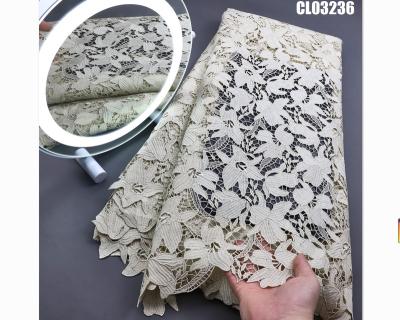 China Supoo New Arrival Water Soluble New Arrival Popular Swiss African Cord Lace/Guipure Cotton Senegal Lace Fabric For Women Wedding Dress for sale